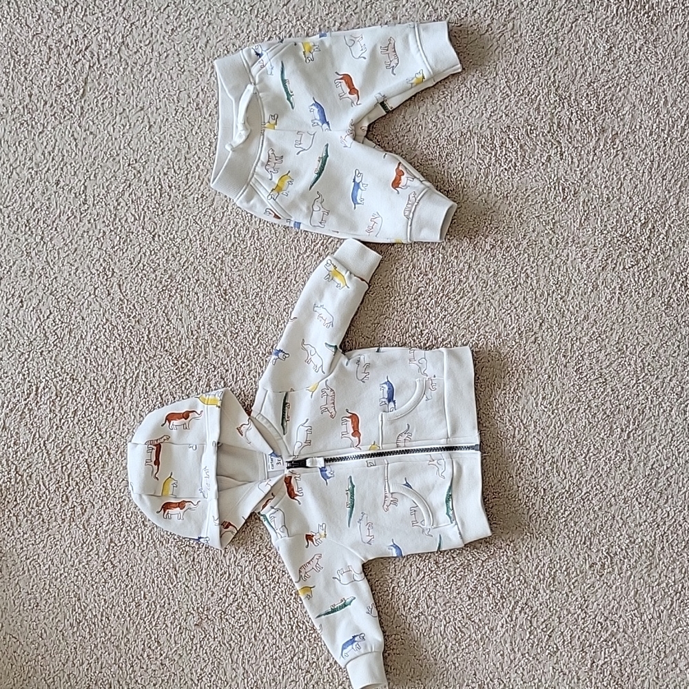 Carter's animal print sweatpant and matching hoodie 3 months